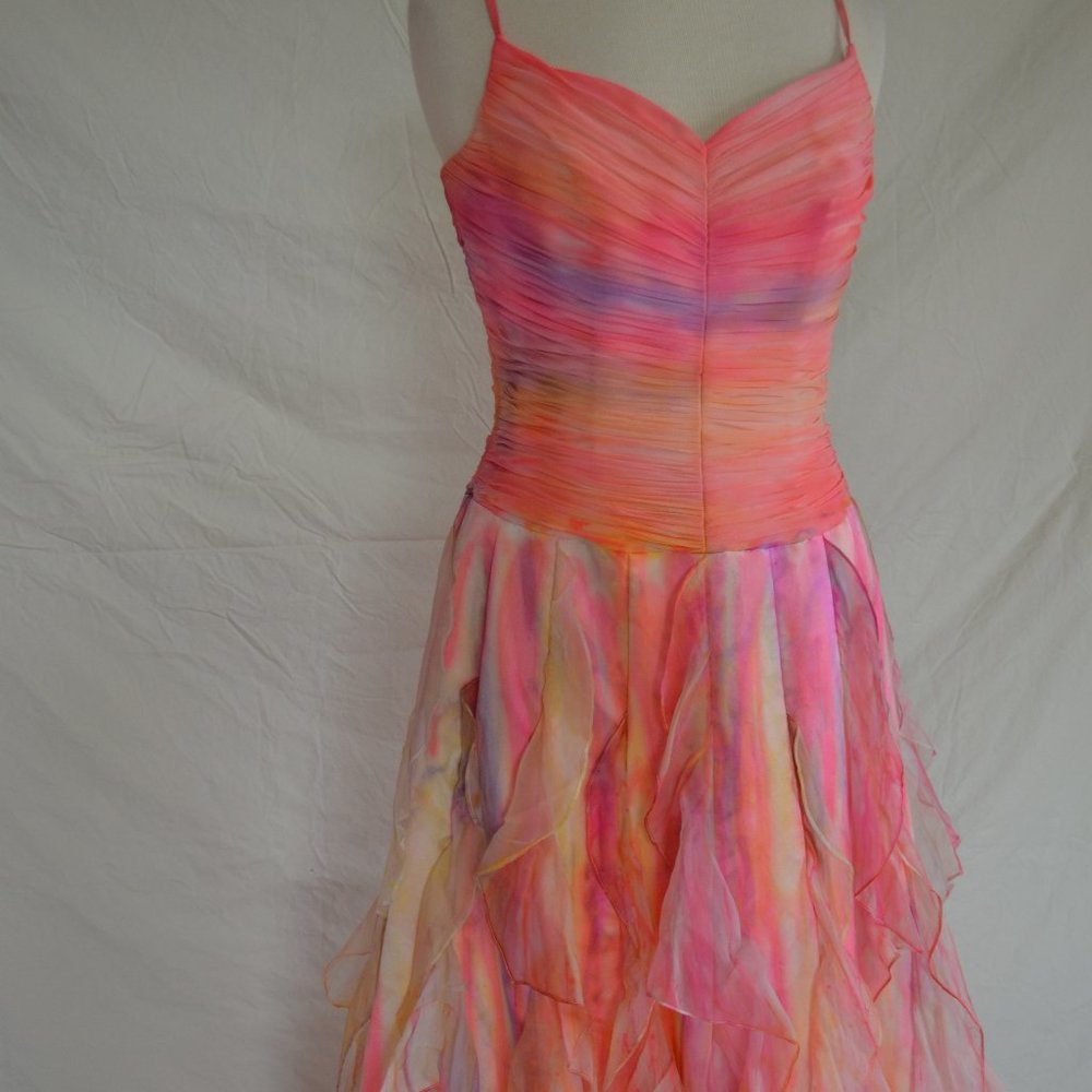 New Bohemian Prom Wedding Dress formal Gala Gown Pink yellow orange purple 6 8 M - Picture 9 of 16